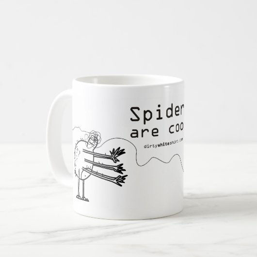 Spinnen zijn cool. koffiemok (Voorkant links)