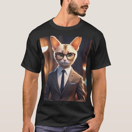 Spinnende-fessionele interviewer; Schattigee kitte T-shirt (Voorkant)