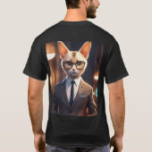 Spinnende-fessionele interviewer; Schattigee kitte T-shirt (Achterkant)