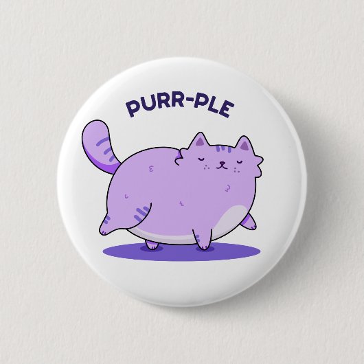 Spinnende Funny Fat Kitty Cat Pun Ronde Button 5,7 Cm (Voorkant)