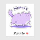 Spinnende Funny Fat Kitty Cat Pun Sticker (Vel)