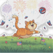 Spinnende-suit of Happiness – 4 juli Sticker (Voorkant)