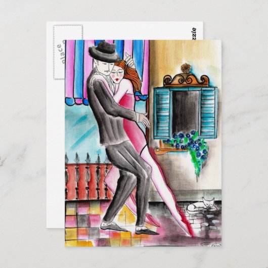 Spinnende Tango Ronroneando Briefkaart (Voorkant / Achterkant)