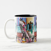 Spinnende Tango - Ronroneando Tweekleurige Koffiemok (Links)