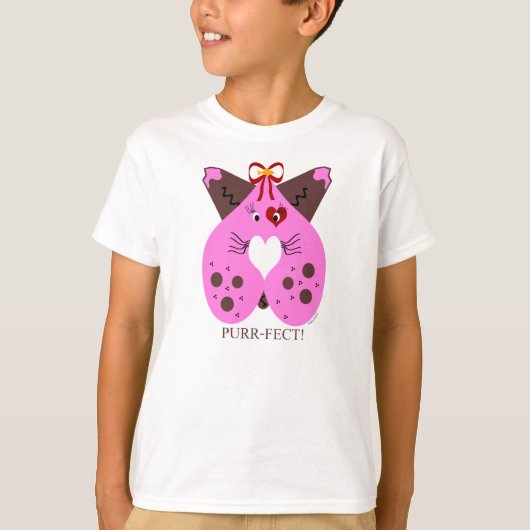 Spinnende Valentijn keukenkat T-shirt (Voorkant)