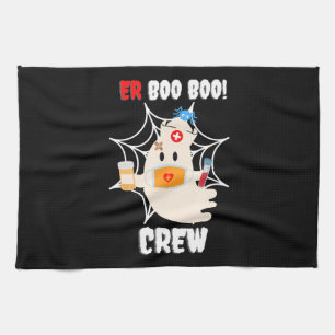 spinnengeschenk Boo Crew Verpleegster Halloween Theedoek