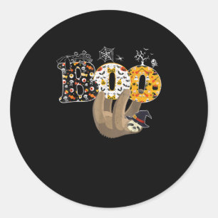 spinnengeschenk Boo Halloween met luie heks Pet Ronde Sticker