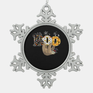 spinnengeschenk   Boo Halloween met luie heks Pet Tin Sneeuwvlok Ornament