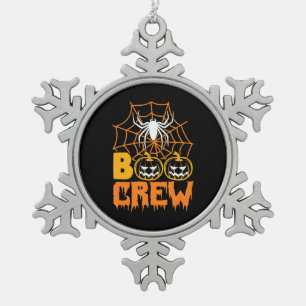 spinnengeschenk  Boo Pumpkin Halloween Spider Boo  Tin Sneeuwvlok Ornament