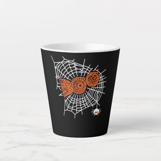 spinnengeschenk | Boo Spin Web voor Vrouw Grappig Latte Mok (Voorkant)