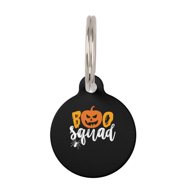 spinnengeschenk | Boo Squad - Pompoenspin Hallowee Huisdierpenning (Voorkant)