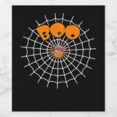 spinnengeschenk | Grappige Boo Spider Web Hallowee Wijn Etiket (Enkel label)