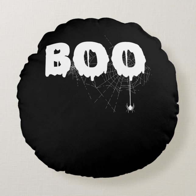 spinnengeschenk | Halloween Grappige Enge Kleine S Rond Kussen (Voorkant)