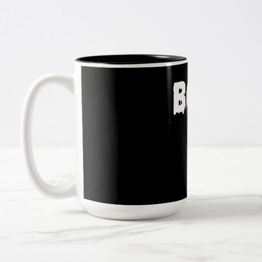 spinnengeschenk | Halloween Grappige Enge Kleine S Tweekleurige Koffiemok (Links)