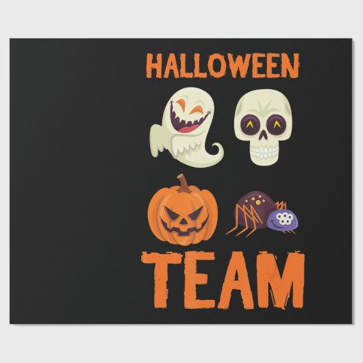 spinnengeschenk | Halloween Team Pompoen Spook Cadeaupapier (Vlak)