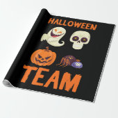 spinnengeschenk | Halloween Team Pompoen Spook Cadeaupapier (Uitgerold)