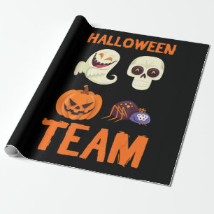 spinnengeschenk   Halloween Team Pompoen Spook Cadeaupapier