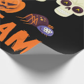 spinnengeschenk | Halloween Team Pompoen Spook Cadeaupapier (Hoek)