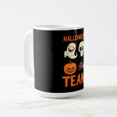 spinnengeschenk | Halloween Team Pompoen Spook Koffiemok (Voorkant links)