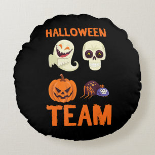 spinnengeschenk   Halloween Team Pompoen Spook Rond Kussen