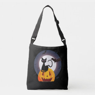 spinnengeschenk   Halloween Zwarte Kat Spin Pompoe Crossbody Tas