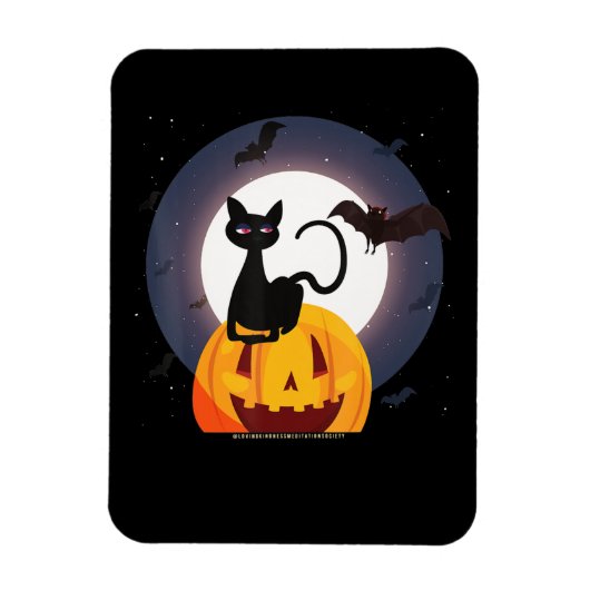 spinnengeschenk | Halloween Zwarte Kat Spin Pompoe Magneet (Verticaal)