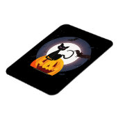 spinnengeschenk | Halloween Zwarte Kat Spin Pompoe Magneet (Linkerzijde)