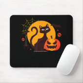 spinnengeschenk | Halloween Zwarte Kat Spin Pompoe Muismat (Met muis)
