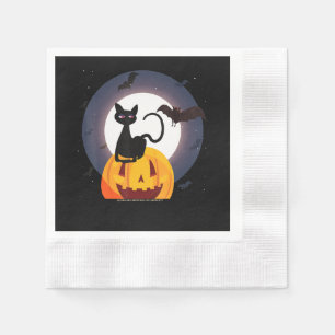 spinnengeschenk Halloween Zwarte Kat Spin Pompoe Servet