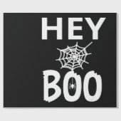 spinnengeschenk | Hey Boo Halloween Grappig Spinne Cadeaupapier (Vlak)