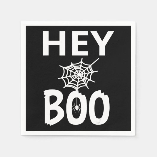 spinnengeschenk | Hey Boo Halloween Grappig Spinne Servet (Voorkant)