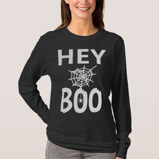 spinnengeschenk | Hey Boo Halloween Grappig Spinne T-shirt (Voorkant)