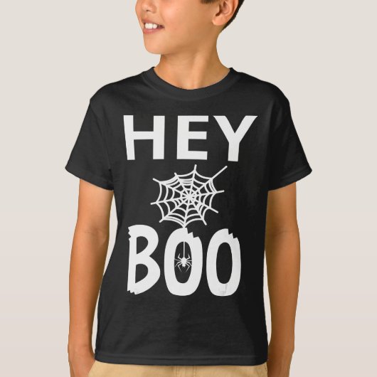 spinnengeschenk | Hey Boo Halloween Grappig Spinne T-shirt (Voorkant)