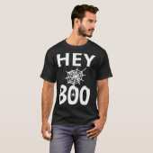spinnengeschenk | Hey Boo Halloween Grappig Spinne T-shirt (Voorkant volledig)