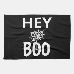 spinnengeschenk Hey Boo Halloween Grappig Spinne Theedoek
