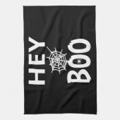 spinnengeschenk | Hey Boo Halloween Grappig Spinne Theedoek (Verticaal)