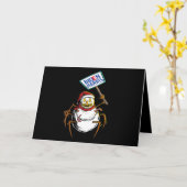 Spinnenkaart| Zachte Snowman Spider Monsters Kaart (Gele Bloem)