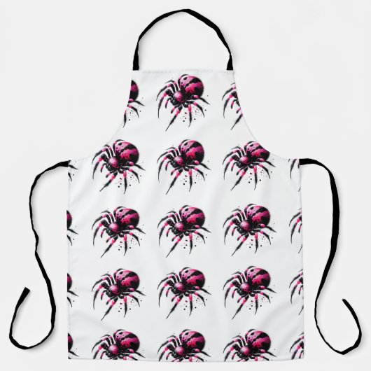 Spinnenroze Halloween schort (Voorkant)