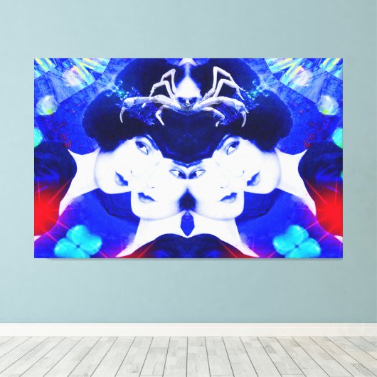 Spinnenweb Canvas Afdruk (Insitu (Houten vloer))