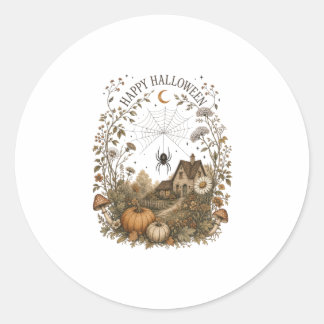 Spinnenweb Cottage Fijne Halloween Cottagecore Ronde Sticker