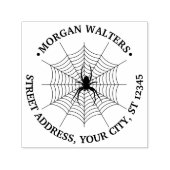 Spinnenweb en Spinsilhouet #2 Naam Adres Zelfinktende Stempel (Design)