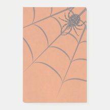 Spinnenweb en Zwarte Spin Halloween Notities