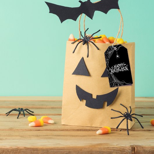Spinnenweb Fijne Halloween Persoonlijke Dankjewel Cadeaulabel