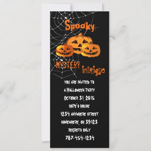 Spinnenweb Halloween-feestuitnodigingen Kaart (Voorkant)