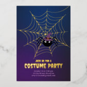 Spinnenweb Halloween Folie Feestdagenkaart (Voorkant)