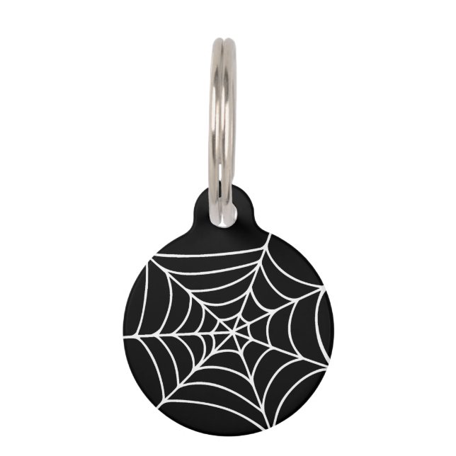 Spinnenweb Halloween  Huisdierpenning (Voorkant)