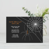 Spinnenweb Halloween Uitnodiging (Staand voorkant)