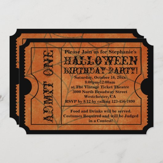  Spinnenweb Halloween Verjaardagsfeest Kaart (Voorkant / Achterkant)