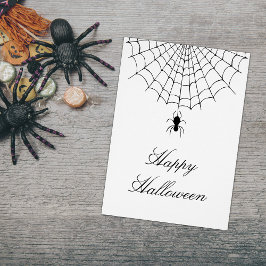 Spinnenweb Halloween Zwart Wit Vakantiewenskaart 