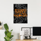 Spinnenweb Halve Maan Halloween Kostuumfeest Poster (Thuiskantoor)